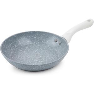 Brooklyn Steel Co. Milky Way Nonstick Aluminum Forged Silicone Handle Fry Pan - 8" - Light Grey
