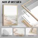 Beach Wall Art Boho Prints Coastal Canvas Wall Art Beach Pictures Pampas Grass Ocean Poster Plant Landscape Beach Scene Artwork for Living Room Bedroom Decor 16x24x3 Inch Wood Framed