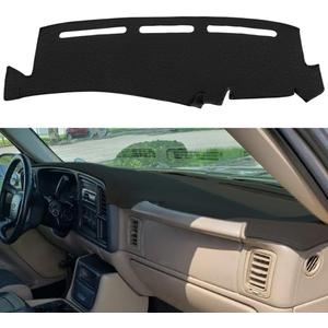 Dash Cover Mat Fit for 1999-2006 GMC Sierra/Chevy Chevrolet Silverado 1500 2500 3500 HD,2000-2006 GMC Yukon/Yukon XL/Chevy Suburban Tahoe Avalanche,Dashboard Pad Carpet (99-06 Black) Y44
