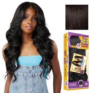 Sensationnel Butta Lace 90s Bangs Wig-Unit 902, 2 DARKBROWN | Synthetic, Glueless, Wide Deep Part, Pre-Plucked Hairline