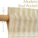 jinchan Striped Linen Kitchen Curtains 36 Inches Length Tier Curtains Farmhouse Modern Cafe Style Small Window Treatments Airy Light Filtering Rod Pocket for Living Room Bathroom 2 Panels Beige