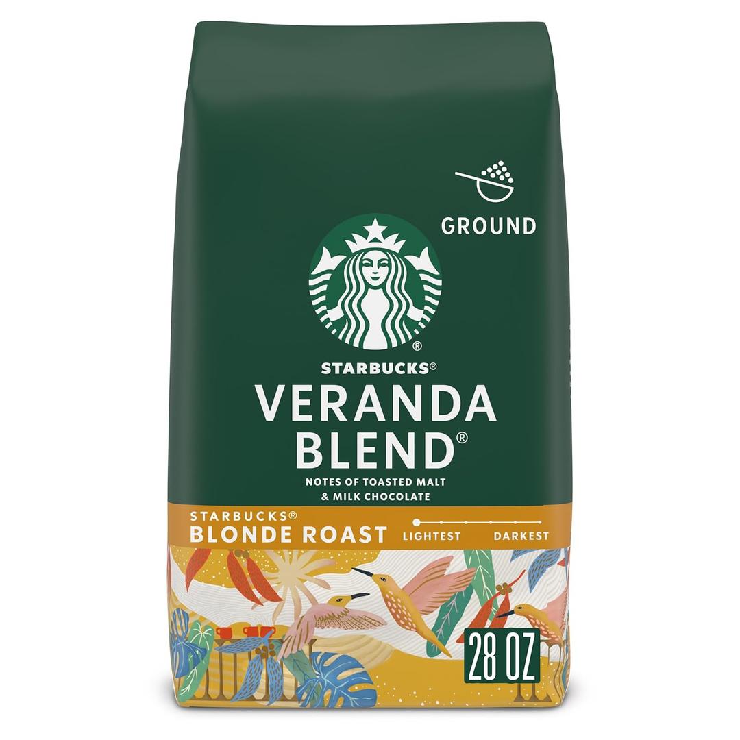Starbucks Ground Coffee, Starbucks Blonde Roast Hot or Iced Coffee, Veranda Blend, 28 oz (EXP 03/11/26)