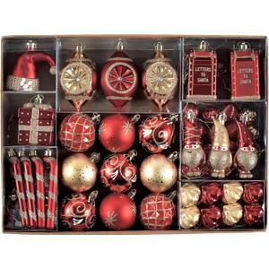 Valery Madelyn Christmas Tree Decorations, 100ct Red and Gold Shatterproof Large Christmas Tree Ornaments Set Bulk, Luxury Gnome Hanging Ball Ornaments for Xmas Holiday Party Decor