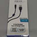 6 Foot Braided Nylon Micro Black Chrome USB Charge/Sync Cable