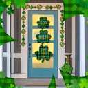 Yookeer St Patricks Day Decoration Wooden Shamrock Door Sign with Rope Shamrock Hanging Sign Lucky Clover Door Hanger Irish Hanging Decorations for Porch Wall Entryway Decor (Shamrocks)