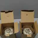 2 Pcs Moroccan Lantern Metalwork Hanging Tealight Candle Holder Metal Glass Indoor Outdoor Battery Operated LED Flameless with 35cm Chain, White