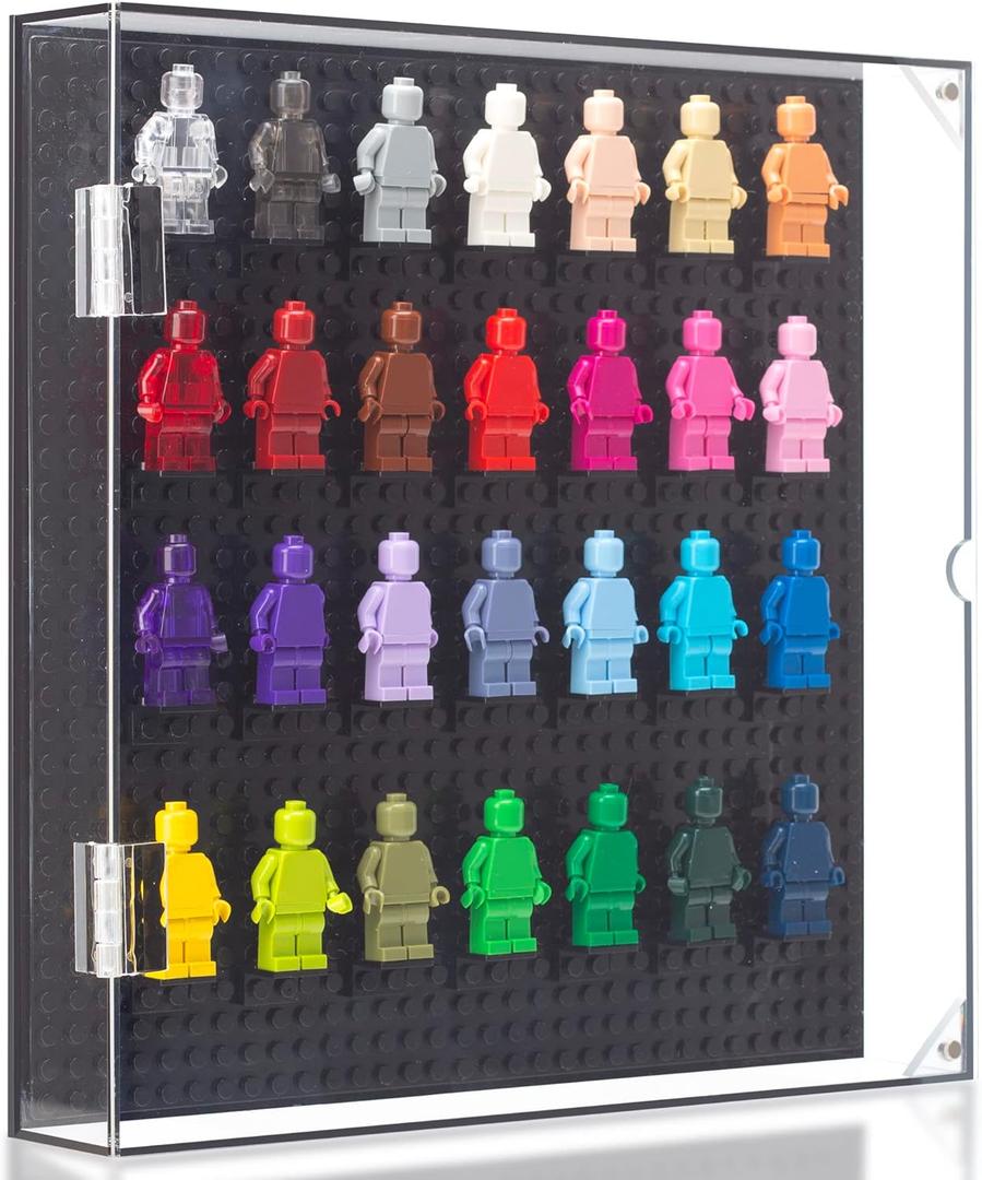Acrylic Wall Mount Minifigure Display Case Showcase and Protect Your Building Block Mini Figures Collection (Without Mini Figures) (Square 10x10x1.8in)