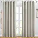 NICETOWN Room Darkening Natural Curtains & Drapes for Living Room - Thermal Insulated Solid Grommet Sound Reducing Privacy Window Treatments for Bedroom, 2 Panels, W66 x L84 (66"W x 84"L (Pack of 2))
