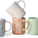17 OZ Coffee Mugs Set of 4, Ceramic Modern Coffee Mugs Set with handle for Tea/Latte/Milk/Cocoa. (colorful-plus)