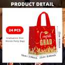 Infankey 24 Pieces Graduate Gift Bags Graduation Party Favor Gifts Non Woven Wrapping Bags for Graduation Season Theme Party Supplies Decoration (Red Gold)