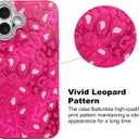 KANGHAR Case for iPhone 15 Plus Leopard Printed Pattern Cute Cheetah Phone Case Clear Bumper Hard Back Shockproof Protective Diamond Glittter Camera Lens Cover for iPhone 15 Plus Hot Pink