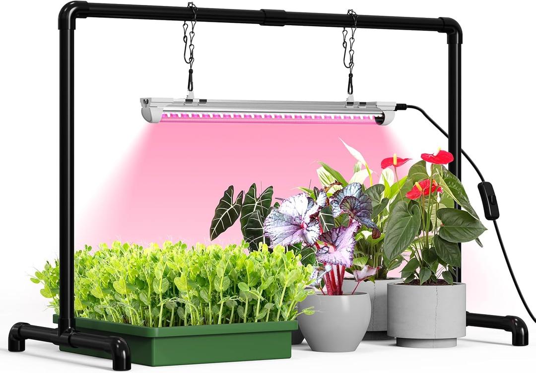 Bstrip Grow Light Stand, 1.3ft 18W Grow Light for Indoor Growing, Full Spectrum LED Plant Light for Seed Starting, Height Adjustable, 27.0" L x 13.0" W x 19.1" H