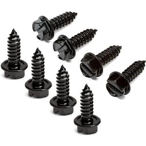 License Plate Screws,Rustproof Black License Plate Screws for Securing License Plates, Frames and Covers on Cars and Trucks -Set