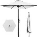 Best Choice Products 10ft Outdoor Steel Polyester Market Patio Umbrella w/Crank, Easy Push Button, Tilt, Table Compatible - White