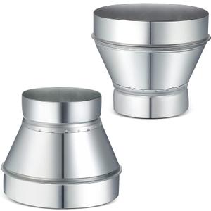 Dunzy 2 Pcs Duct Reducer 6 to 4 Inch Air Ducting Reducer Increaser Air Duct Adapter Round Galvanized Steel Ducting Connector for Bathroom Kitchen Inline Ventilation Systems