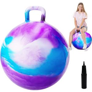 PlayZap Hopper Balls for Adults 16+, 28 Inches Bouncy Ball with Handle, 28" Inflatable Bouncing Hopper, 74cm Bouncing Toys, Big Hopping Toys for Boys Girls Gifts (Purple)