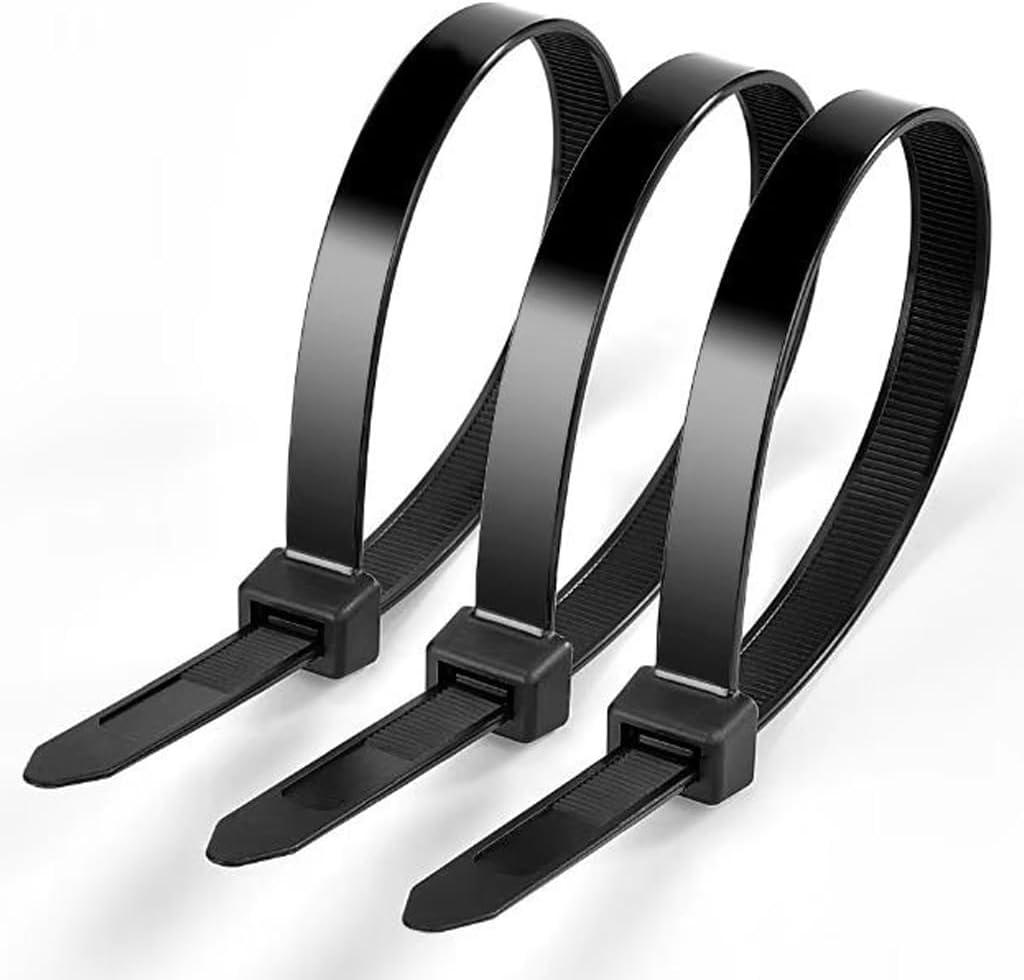 250pcs Black Zip Ties Heavy Duty 12 Inch Cable Ties for Home Office Garden Wire Ties with High Tensile Strength 18lbs