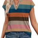 WIHOLL Womens Summer Tops V Neck T Shirts Cap Sleeve Business Casual Outfits Loose Fit Beach Vacation Clothes Basic Tees (XXL)