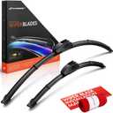 A-Premium Pack of 2 Windshield Wiper Blades with Wear Indicator & Towel - Compatible with Genesis G70 2019-2024, GV80 2021-2024, GV60 2023-2024, GV70 2022-2023 - 26" and 18", Hook Connector