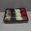 Super Holiday 3.14" Velvet Christmas Balls, 12PCS 80MM Plastic Christmas Ball Ornaments for Xmas Tree Hanging Decorations Assortment, for Holiday Party Decor, Red, White, Green, Coffee