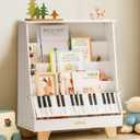 ROBUD Kids Bookshelf, 5-Tier Montessori Wooden Book Shelf with Stability & Sturdiness, Ideal Size for Kids' Rooms, Nursery, Playrooms - White WF009