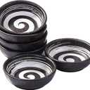 Japanese Porcelain Side Dishes Seasoning Dish 3.7 Inch Ceramic Dipping Sauce Dip Bowls Set of 6 for Sushi Pinch(Black)