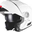 LEM Modular Motorcycle Helmets, Full Face Motorcycle Helmet Flip Up for Touring, DOT Certified, Release Sun Visor & Removable Comfort Liner, Lightweight Street Bike Helmet (White, S)