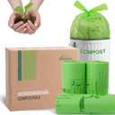Compost Bags 4-5 Gallon with Handles Tie Extra Thick 0.78 Mils Wastebasket Liners Bags for Kitchen Bathroom Office US BPI ASTM D6400 and Europe OK Compost Home Certified