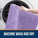 OLANLY Bathroom Rugs Sets 3 Piece, Soft Absorbent Chenille Bath Mats and U-Shaped Contour Toilet Rug, Quick Dry, Home Decor Accessories, Bath Mat Set for Bathroom (30"x20"+24"x16"+24"x20", Lavender)