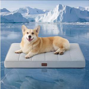 Bedsure Orthopedic Cooling Dog Bed for Crate - 35x22 Inches Large Comfy Breathable Summer Beds with Removable Washable Cover, Cold Flat Egg Crate Foam Pet Mat, Suitable for Pet Up to 50 lbs