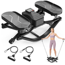 Yagud Rock Stepper for Exercise at Home, Portable Rock Stepper Side to Side with Resitance Bands,Full Body Workout Stepper Exercise Machine Low-Impact Knee-Friendly for Office