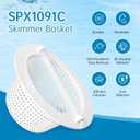 SPX1091C Skim Basket Replaces SP1091C1 SP1091C2 SPX1091C1 51-150-1084 513330, Compatible with Hay ward Automatic Skimmer Models SP1091LX SP1091WM, Ground Pool Skimmer Basket with Handle, 2 Pack