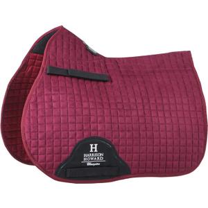 Harrison Howard All-Purpose Saddle Pad Suede Saddle Pad for Horses Use During Everyday Riding (Burgundy)
