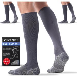 Medical Compression Socks 20-30 mmHg for Men Women (3 Pairs) - Best Support for All Day Wear, Pain Relief, Circulation 2XL 