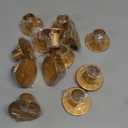 24 Pcs Gold Taper Candle Holders Bulk for Pillar Candles Metal Short Candlestick Holder Gold Centerpieces Decoration for Christmas Thanksgiving Anniversary Dinner Party