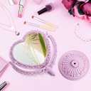 DEAYOU 4 Pack Heart Shaped Cosmetic Mirror, Vintage Vanity Tabletop Mirror with Double Sided, Rotatable Dresser Mirrors with Stand for Makeup, Girl, Women, Beauty, Spa Party, 4 Color