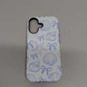 DAIZAG Case Compatible with iPhone 17,Fit Shockproof Cover for Women Girls,Blue Seashell Bow