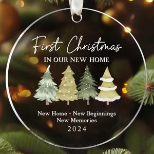 New Home Ornament 2024 - First Home Ornaments 2024, Our First Home Ornaments 2024 - Acrylic New Home Ornament 2024