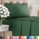 Twin Size 3 Piece Sheet Set - Comfy Breathable & Cooling Sheets - Hotel Luxury Bed Sheets for Women & Men - Deep Pockets, Easy-Fit, Soft & Wrinkle Free Sheets - Emerald Green Oeko-Tex Bed Sheet Set