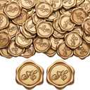 Yoption Initial H Wax Seal Stickers, 100 Pack Antique Gold Self Adhesive Letter Envelope Seal Stickers for Wedding Party Birthday Christmas (H)
