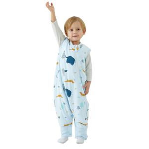 Duomiaomiao 1.5 TOG Toddler Sleep Bag 24-36 Months 100% Cotton Four Season Side Open Zipper Baby Sleep Sack with Feet, Breathable Toddler Wearable Blanket (2T-3T)