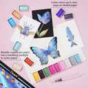 Metallic Watercolor Paint, 18 Pigment Rich Colors + 2 Waterbrushes, XL Pans, Starry Series Water Color for Professionals Artists & Crafters