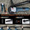 Dust Shroud for Angle Grinder 4.5 inch and 5 inch, Grinder Dust Shroud with 2 Spacers, 3 Pcs Hose Adapters 1 1/4 inch to 1 3/4 inch to 2 2/5 inch