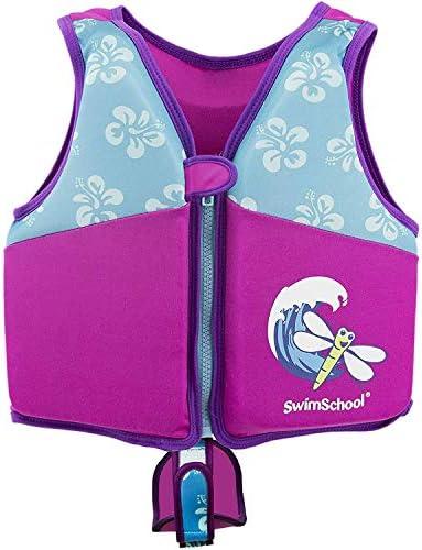 SwimSchool Kids Swim Trainer Vests for Toddlers Ages 4-6 – Boys/Girls – Multiple Colors/Styles – Learn to Swim Floaties
