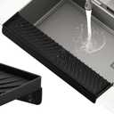 TIKNIK Kitchen Sink Splash Guard with Suction Cup, Silicone Sink Edge Protector Water Splash Guard, 4" X 20" DIY Adjustable, Kitchen Stainless Steel/Granite/Quartz (Black)