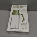 (2-Piece) Olive Oil Dispenser and Oil Sprayer for Cooking with Labels, 16oz/470ml Glass Oil Bottle Coated Brown, 2 in 1 Olive Oil Dispenser Bottle for Kitchen, Oil Mister for Air Fryer, Salad, Frying