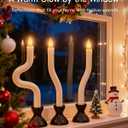 COOLWUFAN Window Candles with Remote Timer, 6 Pcs Flameless Taper Candles Battery Operated with Black Holder, Realistic LED Flickering Flame Dripless, Christmas Decorations Indoor for Home Party Fall