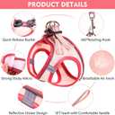 Cat Harness and Leash Set, Soft and Breathable Vest with Reflective Strip, Escape Proof Kitten Harness, Easy to Wear for Cats Walking and Traveling (Purple, XXS) (XXS (Chest:10''-11''))