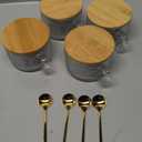 4pcs Set Vintage Coffee Mugs gifts for women, Overnight Oats Containers with Bamboo Lids and Spoons - 14oz Clear Embossed Glass Cups, Cute Coffee Bar Accessories, Iced Coffee Glasses