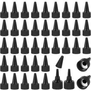 PATIKIL 20/410 Twist Top Caps, 100Pcs Plastic Squeeze Bottle Replacement Caps with Foam Gasket for Paint Lids Glue Dispensing DIY Crafts, Black